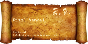 Ritzl Vencel névjegykártya